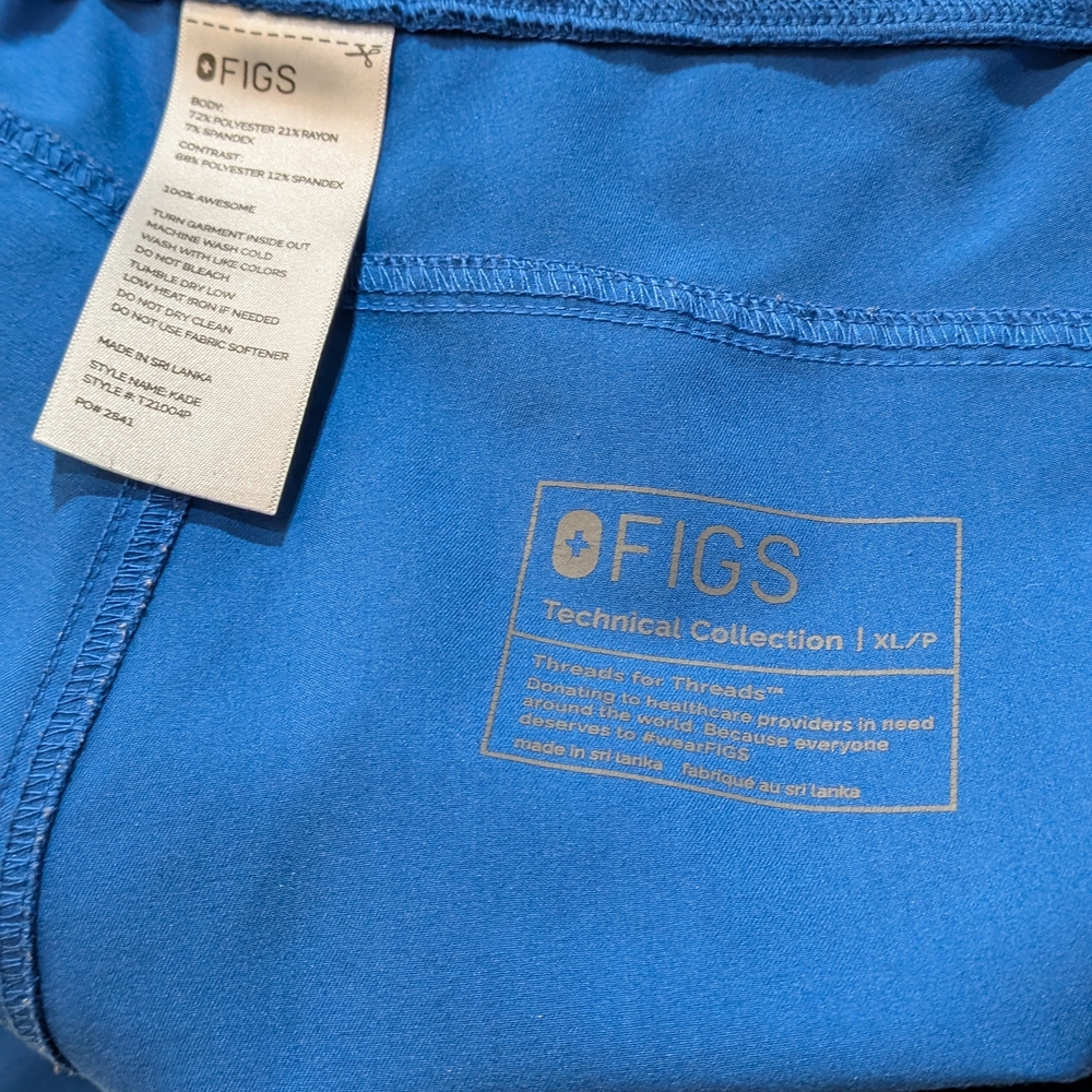 Figs Technical Collection Blue Scrub Pants XL